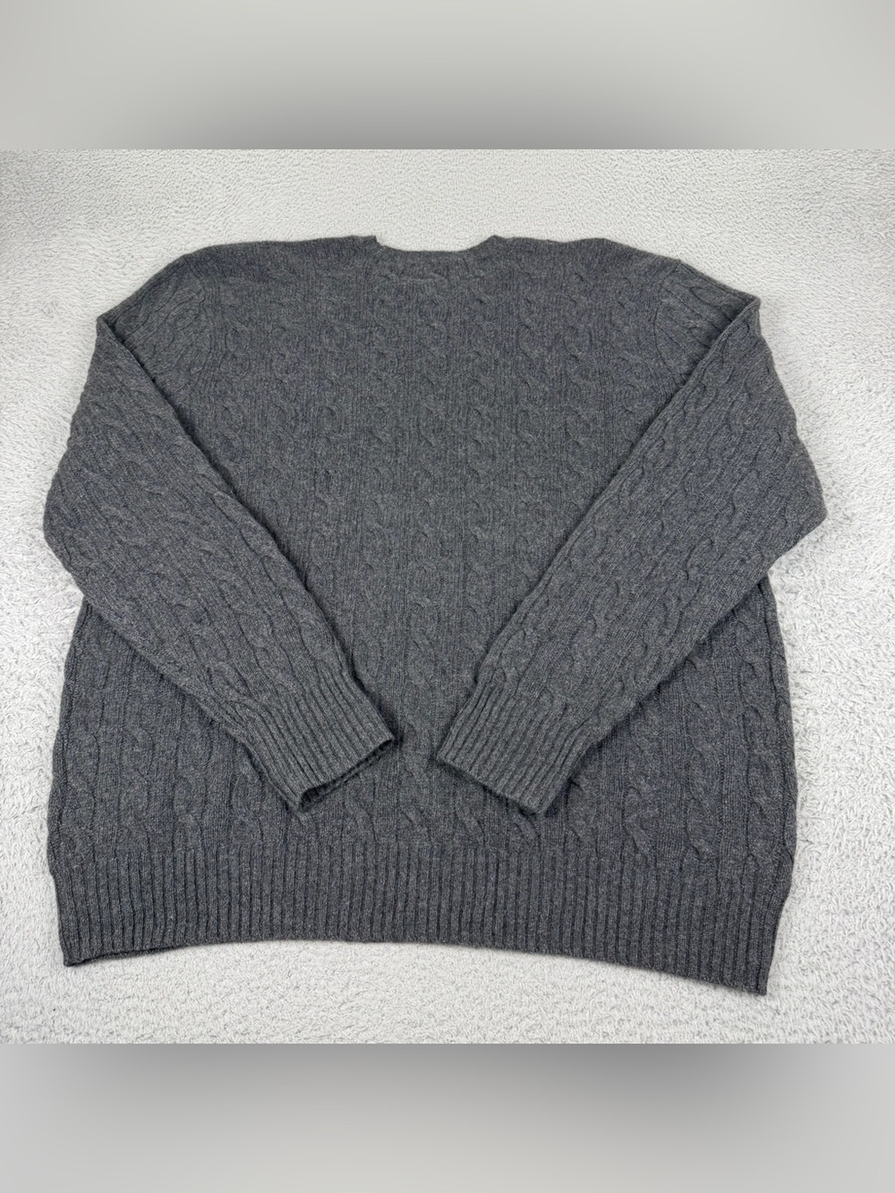 Polo Ralph Lauren Sweater Mens XL Gray Wool Cashmere Blend Knit Pullover Pony - Picture 3 of 8